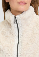 COVERED Damen Plüsch Weste CLEO mit Stehkragen, beige