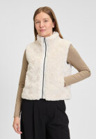 COVERED Damen Plüsch Weste CLEO mit Stehkragen, beige