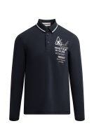 Gaastra Herren Langarmpolo mit Artwork, dunkelblau