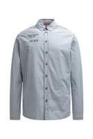 Gaastra Herren Langarmhemd mit Dobby-Webstruktur, blau grau