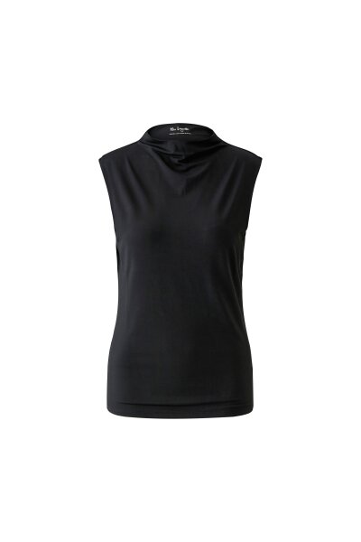 Miss Lagotte Damen Top mit Wasserfallausschnitt, schwarz