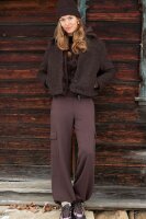 Miss Lagotte Damen Top mit Wasserfallausschnitt, schwarz