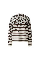 Miss Lagotte Damen Pullover mit Stehkragen gemustert, beige braun