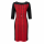your cameo Damen Kleid 3/4 Arm, schwarz rot minimal