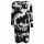 your cameo Damen Kleid Langarm, schwarz grau gemustert