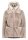 AMBER & JUNE Damen Plüsch Jacke mit Kapuze, braun gold