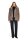 AMBER & JUNE Damen Plüsch Jacke mit Kapuze, braun gold