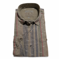 Mode Monte Carlo Herren Tencel Langarm Hemd, gestreift...