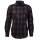 Mode Monte Carlo Herren Overshirt Hemd Jacke mit 2 Brusttaschen & Seitentaschen, schwarz mit rot
