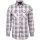 Mode Monte Carlo Herren Overshirt Hemd Jacke mit 2 Brusttaschen & Seitentaschen, hellgrau mit blau