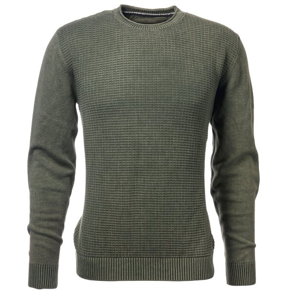 Mode Monte Carlo Herren Pullover Rundhals, Dunkelgrün