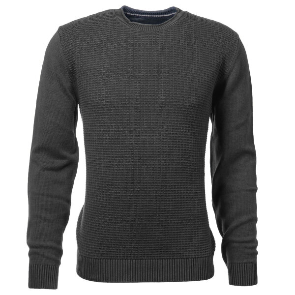 Mode Monte Carlo Herren Pullover Rundhals, Anthrazit