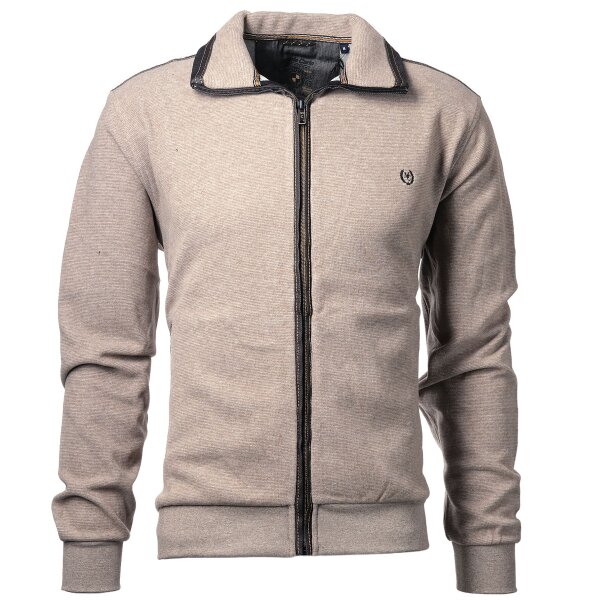 Mode Monte Carlo Sweat-Jacke Troyer Zip, Sand beige
