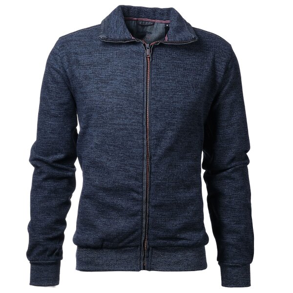 Mode Monte Carlo Sweat-Jacke Troyer Zip, Jeansblau