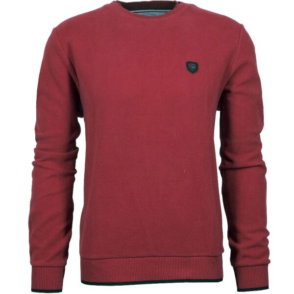 Mode Monte Carlo Herren Sweatshirt Rundhals, Tomatenrot