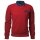Mode Monte Carlo Herren Sweatshirt Polo Knopf mit Jeanskragen, Tomatenrot
