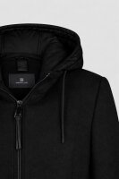 Barbara Lebek Damen Wollstoff Jacke Mantel mit Kapuze, schwarz