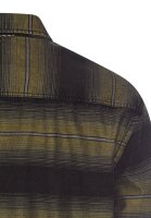 Camel Active Herren Langarm Hemd mit Brusttaschen gestreift, dark olive green