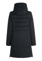 AMBER & JUNE Damen Winter Stepp Jacke mit Kapuze, dunkelblau