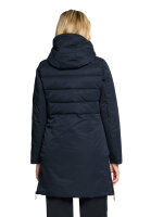 AMBER & JUNE Damen Winter Stepp Jacke mit Kapuze, dunkelblau