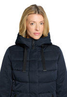 AMBER & JUNE Damen Winter Stepp Jacke mit Kapuze, dunkelblau