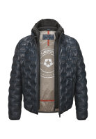 MILESTONE Herren Lederjacke MSAlonso mit Kapuze und Stepp Marine
