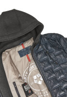 MILESTONE Herren Lederjacke MSAlonso mit Kapuze und Stepp Marine