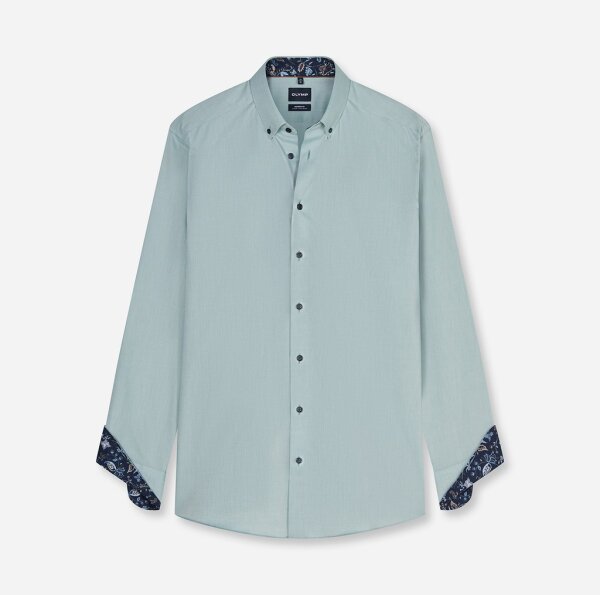 OLYMP Luxor modern fit. Langarm Hemd, Button-down grün