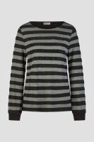 Barbara Lebek Damen Langarmshirt mit Streifen, schwarz...