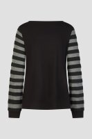 Barbara Lebek Damen Langarmshirt mit Streifen, schwarz...