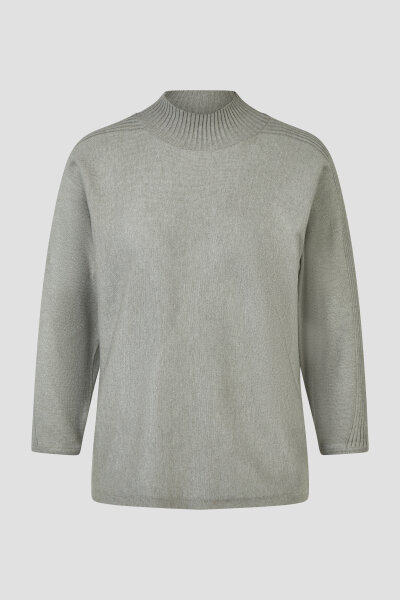 Barbara Lebek Damen Pullover Stehkragen, grigio grau