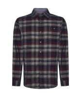 TIMEZONE Herren Langarm Corduroy Karo Hemd, red dahlia check