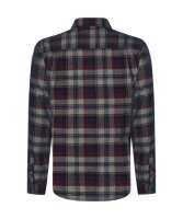TIMEZONE Herren Langarm Corduroy Karo Hemd, red dahlia check