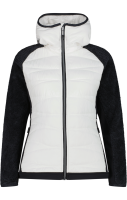 CMP Damen Hybridjacke mit Kapuze, weiß schwarz