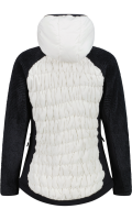 CMP Damen Hybridjacke mit Kapuze, weiß schwarz