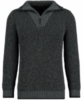 RAGMAN Herren Strickpullover Troyer-Kragen, Grün-Blau