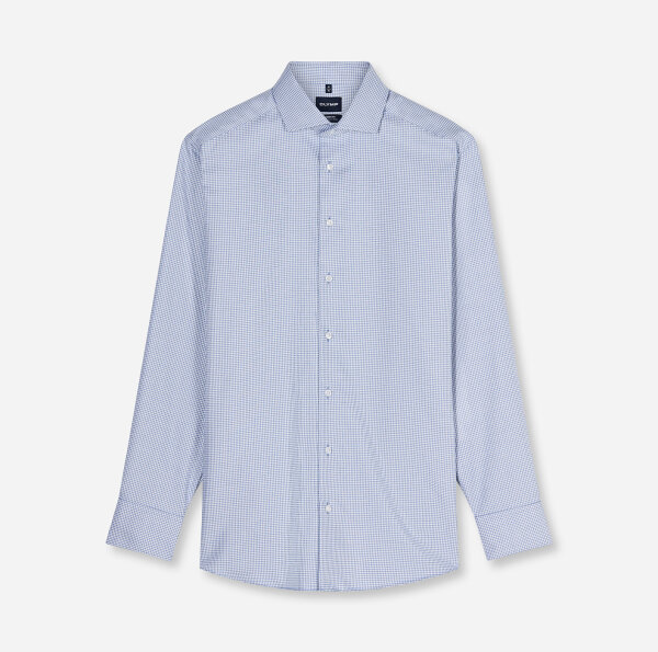 OLYMP Luxor modern fit. Langarm Hemd, exquisites Gewebe blau