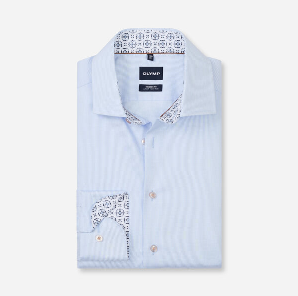 OLYMP Luxor modern fit. Langarm Hemd, hellblau