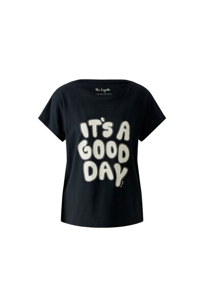 Miss Lagotte Damen kurzarm Shirt mit Druck, schwarz