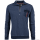 Mode Monte Carlo Herren Sweatshirt mit Troyer Zip, Mini-Waffel Struktur Jeansblau