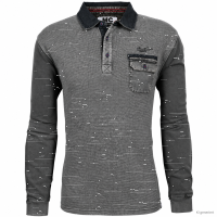 Mode Monte Carlo Herren Langarm Poloshirt Knopf,...