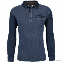 Mode Monte Carlo Herren Langarm Poloshirt Knopf,...
