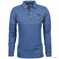 Mode Monte Carlo Herren Langarm Poloshirt Knopf...