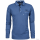 Mode Monte Carlo Herren Langarm Poloshirt Knopf ,Reiskornoptik Jeansblau