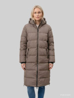 COVERED Damen Mantel JULIA 4 mit Kapuze, Fungi beige Taupe