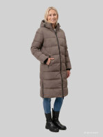 COVERED Damen Mantel JULIA 4 mit Kapuze, Fungi beige Taupe