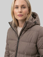 COVERED Damen Mantel JULIA 4 mit Kapuze, Fungi beige Taupe