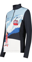 CMP Damen Bedrucktes Softech-Langarmshirt "Ski", Anthrazit weiß